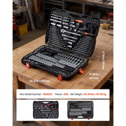 Load image into Gallery viewer, SucceBuy Mechanics Tool Set SAE and Metric Socket Set Wrenches Screwdriver Bits Accessories and Storage Case for Cars Repair - AMOCART
