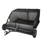 SucceBuy Tow Behind Lawn 21/26/44/50in Sweeper Large Capacity Heavy Duty Leaf & Grass Collector with Adjustable Sweeping Lawn