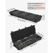 Bild in Galerie-Viewer laden, SucceBuy Hard Rifle Case Lockable Rifle Case with Pre-cut Foams Wheels IP67 Waterproof Pistol Storage Cases for Rifles Shotguns
