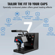Bild in Galerie-Viewer laden, Amocart Hat Heat Press 4 in1 Cap Heat Press Machine 6x3inches Clamshell Transfer LCD Digital Timer Temperature Control
