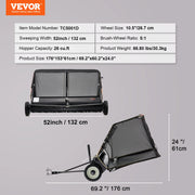 Load image into Gallery viewer, SucceBuy 52-inch Lawn Sweeper Tow Behind 26cu.ft. Large Pull Behind Heavy Duty Leaf Grass Collector for Picking Up Debris Grass
