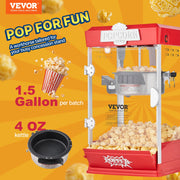 Charger l'image dans la visionneuse de galerie, SucceBuy Machine à Popcorn Commerciale 4Oz pour Comptoir, Comprend une Machine à Popcorn de Table 1,5 Gal par Lot
