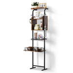 SucceBuy Pet Feeding Station with Storage Raised Dog Bowl Stand w/ Shelves Pet Toy Storage Organizer for Large Medium Small Dogs