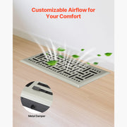 Charger l'image dans la visionneuse de galerie, Amocart 4 x 10 Inch Floor Registers Vent Grilles  HVAC Heavy-Duty Walkable Iron Floor Vents with Metal Damper for Home &amp; Office
