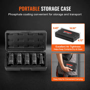 Load image into Gallery viewer, SucceBuy Lug Nut Impact Socket Set 1/2 in Drive Metric SAE 6-Point Flip Socket Set 4 Total Lug Nut Sizes CR-MO Wheel Socket Set
