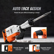 Load image into Gallery viewer, SucceBuy Demolition Jack Hammer 1500W/2200W/3500W Jack Hammer Concrete Breaker Heavy Duty Electric Jack Hammer 2/4pcs Chisel
