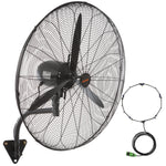 SucceBuy 4 Sizes Wall-Mount Misting Fan 3-speed IP44 Oscillating Wall Fan Max. 9500 CFM Wall Mounted Fan for Home Summer