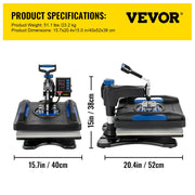 Charger l'image dans la visionneuse de galerie, SucceBuy Heat Press Machine 12 x 15 /15x15 Inches Fast Heating 360 Swing Away Digital Sublimation T-shirt Vinyl Transfer Printer
