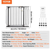 Charger l'image dans la visionneuse de galerie, Baby Gate 28/30/36 Inches High Dog Gate Easy Step Walk Thru Child Pet Security Pressure Mount Kit Wall Cups Doorways
