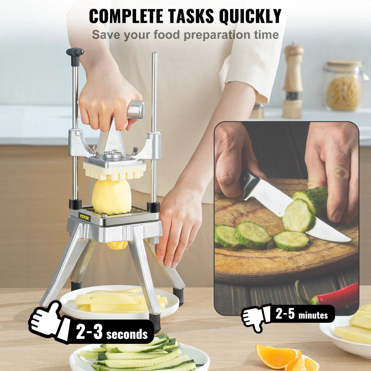 VEVOR Commercial Vegetable Fruit Chopper Heavy Duty Food Dicer Kattex Cutter Onion Slicer for Tomato Peppers Potato Mushroom Amocart