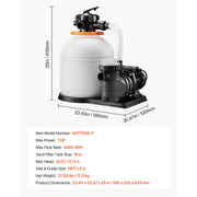 Load image into Gallery viewer, Amocart 12/14/16in FlashPure Sand Filter Pump with Timer for Above Ground Pool 0.5/0.75/1 HP 3000/3500/4400 GPH Media Installed

