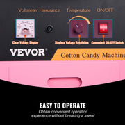 Load image into Gallery viewer, SucceBuy Electric Cotton Candy Machine Commercial Floss Maker w/ Stainless Steel Bowl Sugar Scoop and Drawer for Birthday Party - AMOCART
