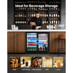 Amocart 7.4/11.4 Cu. Ft Back Bar Cooler with LED Lighting Adjustable Shelves Low-E Glass Display Cooler for Beer Wine Drink