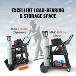 SucceBuy Welding Cart 3-Tier Welder Cart with Swivel Wheels Safety Chains Rolling Tank Storage for Plasma Cutter Welding Machine
