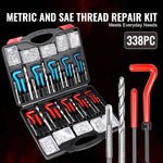 Amocart Helicoil Thread Repair Kit SAE Metric Rethreading Tool Kit HSS Drill Bits Thread Inserts Breakoff Installation Tools