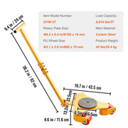 Charger l'image dans la visionneuse de galerie, SucceBuy Machinery Skate Dolly Industrial Heavy Duty Mover with Handle 360° Swivel Wheels Non-Slip Cap for Warehouse Workshop
