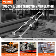 Load image into Gallery viewer, SucceBuy SFC 2PCS Linear Guide Rails SFC16 SFC20 1000/2000mm &amp; 4 Slide Blocks High Load-Bearing for DIY CNC Routers Lathes Mills - AMOCART
