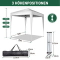 6.5x6.5ft Pop Up Canopy Tent, Outdoor Tent Canopy Foldable Portable Canopies for Camping, Patio, Easy Up Gazebo Canopy with Carry Bag, White