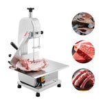Amocart Commercial Electric Meat Bandsaw 650W 1800W Stainless Steel Countertop Bone Sawing Machine Frozen Fish Cutter for Pork