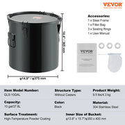 Load image into Gallery viewer, Amocart 10 Gal Fryer Grease Bucket Carbon/Stainless Steel Rust-Proof Coat Transport Container Lock Clips Filter Bag for Hot Oil
