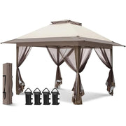 Load image into Gallery viewer, Customizable 13x13 Pop Up Gazebo with Mesh Netting,  Easy Set up Outdoor Gazebo Easy Up Screened Canopy for Patio and Backyard
