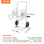 SucceBuy Hose Reel Cart 250ft Heavy Duty Garden Water Yard Planting w/ Basket Effortless Roll-up  Versatile Application Steel