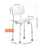 SucceBuy Shower Chair Adjustable Height Bench Bath Chair for Elderly Disabled Shower Chair for Inside Shower Bathtub 400/350lb