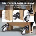 Amocart 165 lbs 2.5" Set of 4 Workbench Caster Wheels Side Mounted Retractable Stepdown Wheel 360° Swivel for Tables Equipment