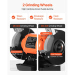 Amocart Bench Grinder 6inch Single Speed Bench Grinder High-Speed Table Grinders with Induction Motor 36/60-Grit Grinding Wheel