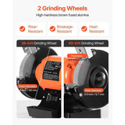 Load image into Gallery viewer, Amocart Bench Grinder 6inch Single Speed Bench Grinder High-Speed Table Grinders with Induction Motor 36/60-Grit Grinding Wheel
