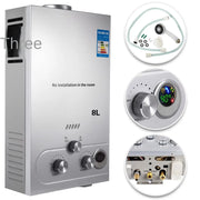 Load image into Gallery viewer, 6L-25L Tankless Gas Water Heater - Instant Heating System for Home &amp; Outdoor (LPG/NG Dual Fuel, Energy Saving Design）
