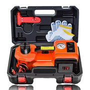 Load image into Gallery viewer, 12V 5Ton Car Electric Hydraulic Floor Jack, Tire Inflator Pump and LED Flashlight 3 in 1 Set With Safe Hammer QZ002
