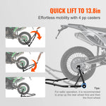 Amocart Motorcycle Stand Lift 850lbs Front Rear Combo Stand Lift Stand Front&Rear Wheel Fork Stand Heavy Duty Rear Wheel Stand