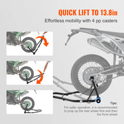 Load image into Gallery viewer, SucceBuy Motorcycle Stand Lift 850lbs Front Rear Combo Stand Lift Stand Front&amp;Rear Wheel Fork Stand Heavy Duty Rear Wheel Stand
