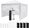 10*10FT Heavy Duty Pop Up Canopy Tent with Sidewalls Easy Up Commercial Outdoor Wedding Party Tent for Parties All Season Waterproof Gazebo with Storage Bagx