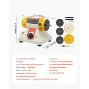 Load image into Gallery viewer, SucceBuy Bench Buffer Polisher 1/2HP 0 to 8000RPM with 2PCS4" Cotton Wheel 3PCS 3" Abrasive Fiber Wheels Compound for Metal Wood
