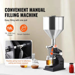 Amocart A03 5-50ml/5-100ml Manual Liquid Filling Machine Paste Bottle Filler Adjustable with Hopper for Water Shampoo Honey