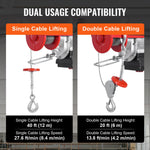 Amocart 1320 lbs Electric Hoist Crane with 328 ft Wireless 40 ft Single Cable Lifting Height Electric Lift Hoist for Factory