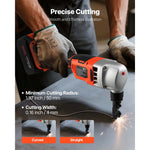 SucceBuy Cordless Metal Nibbler with 18/20 V 2.0 Ah/4.0 Ah Battery Brushless Motor Plastic Carrying Case for Cutting Stainless
