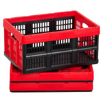 Amocart 32L 3 Packs Plastic Collapsible Storage Bins Stackable Folding Storage Crates Space-Saving Baskets for Home Organizing