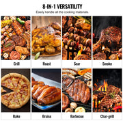 Bild in Galerie-Viewer laden, Amocart Portable Charcoal Grill Propane Gas Grills with Cover and Cart Heavy Duty Iron BBQ Grill for Outdoor Cooking Barbecue
