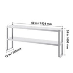Amocart Stainless Steel kitchen worktable Overshelf with Height Adjustable Overshelf Prep Work Table for Kitchen Restaurant