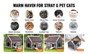 Bild in Galerie-Viewer laden, Amocart Outdoor Cat House 22x30x26 Weatherproof Feral Cat Shelter Wooden Cat Kennel for Multiple Cats with Side Door Pet Hut
