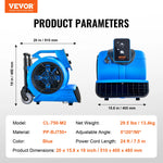 Amocart Floor Blower 1360 RPM 600 CFM Air Mover for Drying and Cooling Portable Dryer for Janitorial Home Plumbing Commercial