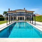 Any Size Custom Reinforced Aluminum Pool Cover Telescopic Push Pull Wind Frost Resist Villa Courtyard Outdoor Pool Protect Roof