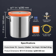 Load image into Gallery viewer, SucceBuy 3 Gallon / 5 Gallon Vacuum Chamber, Upgraded Tempered Glass Lid Vacuum Degassing Chamber, 304 Stainless Steel Chamber, for Stabilizing Wood, Resin Degassing, Silicone Degassing and Plaster Degassing
