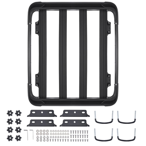 SucceBuy Roof Rack Cargo Carrier 48x40x5.6“ Universal Rooftop Cargo Basket Car Top Luggage Holder Anti-Rust Alloy Steel for Car