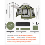 Load image into Gallery viewer, Pop up Gazebo Screen Tent Large Camping Canopy Tent with Removable Top &amp; Carry Bag Quick-Set &amp; Bite-Proof for Backyard
