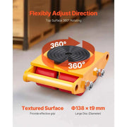 Load image into Gallery viewer, Amocart 4pcs 6T Machinery Skate Dolly with 360° Rotation Cap PU Directional Roller Machine Mover for Industrial  Equipment
