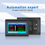 2.8'' Touch Screen PLC HMI All In One for Small Machine Automation Controller, Built-In Analog, 7/9 I/O, 2 Axis 100K for Motor